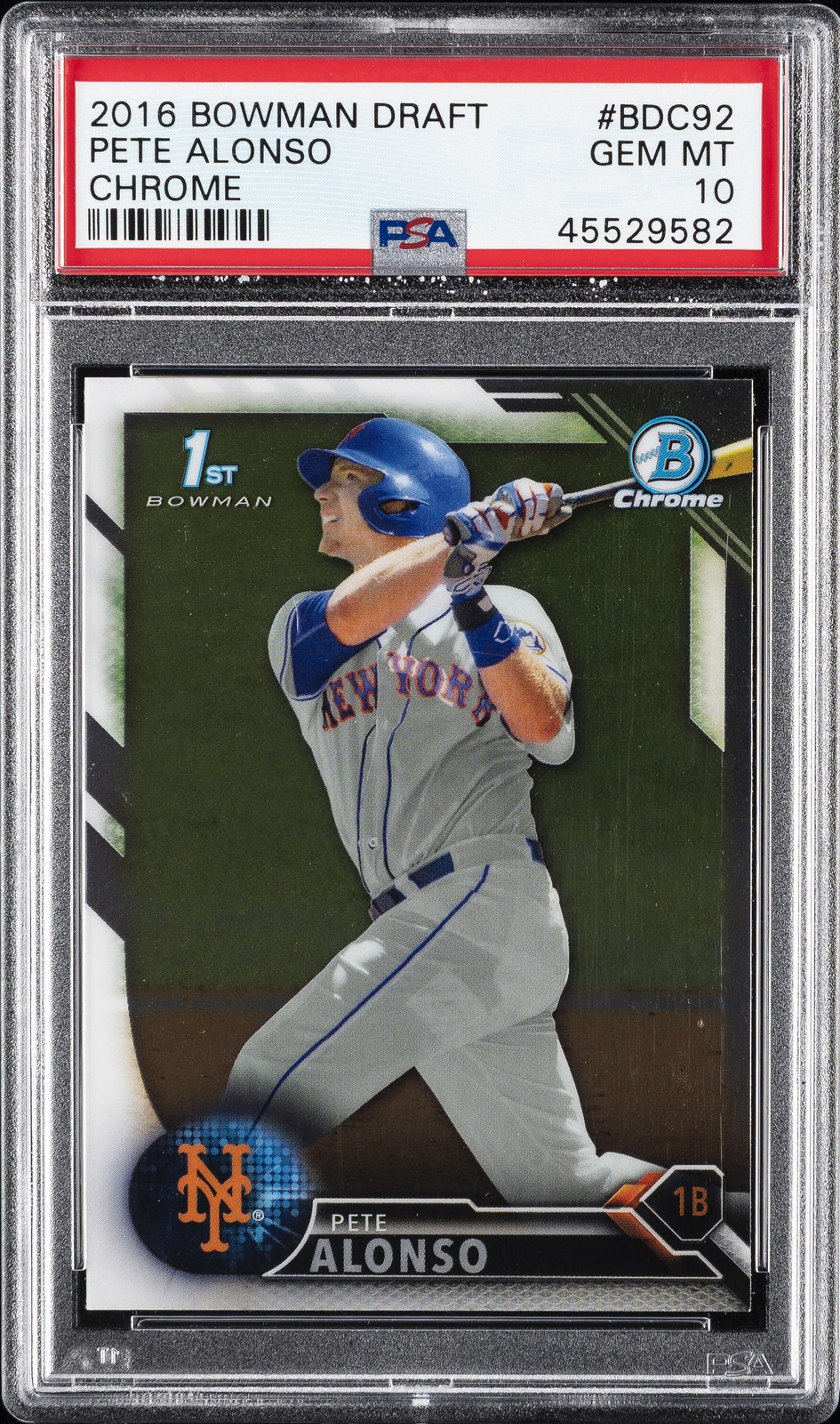 2016 BOWMAN DRAFT CHROME #BDC92 PETE ALONSO PSA 10