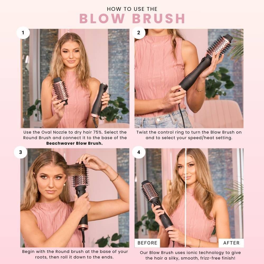 BEACHWAVER Co. Blowout Brush - Midnight Rose