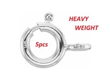 5 6mm 10k PREMIUM WEIGHT Solid White Gold Spring Ring Clasp OPEN Jump Italy