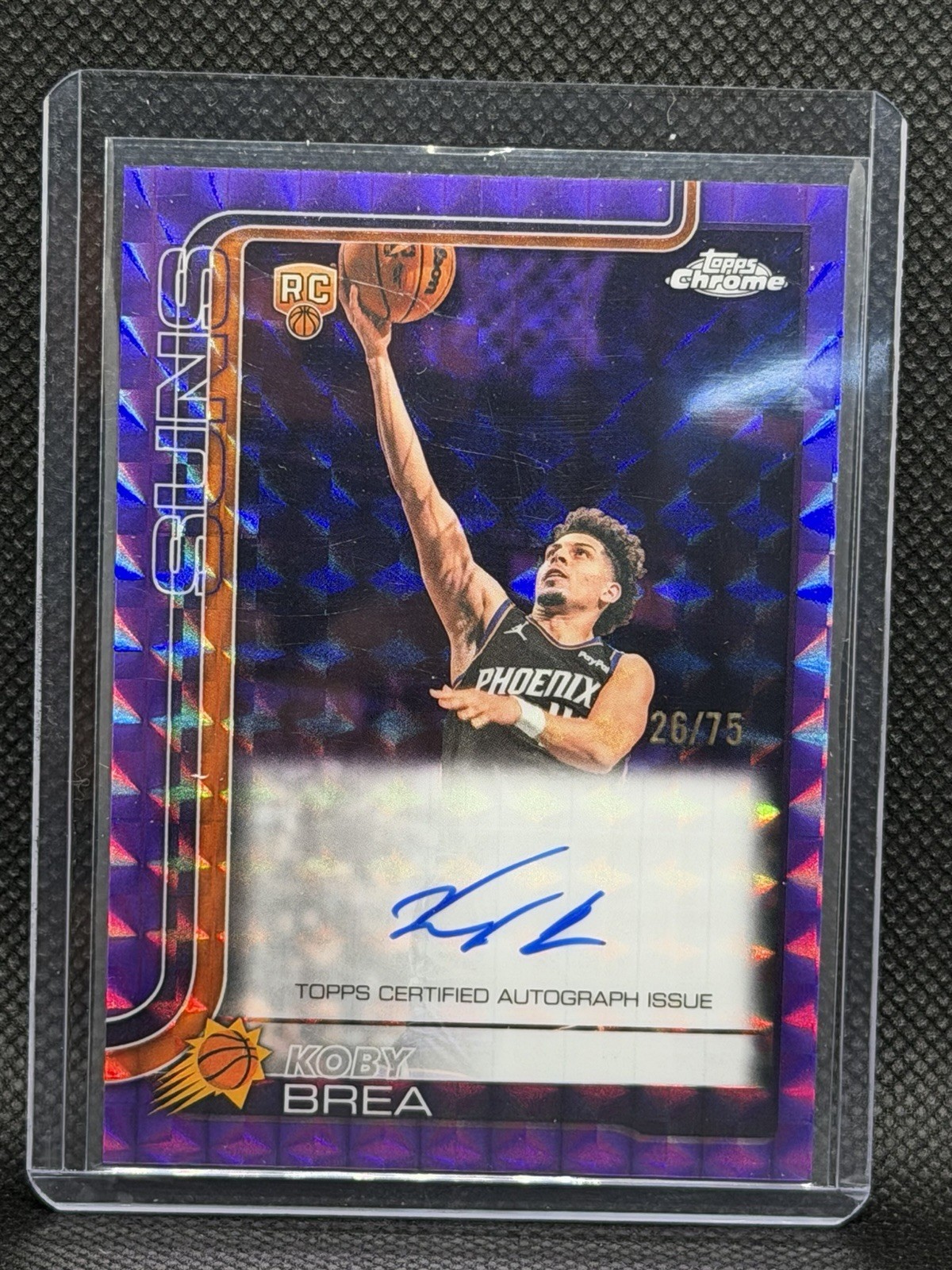 KOBY BREA 2025-26 TOPPS CHROME UPDATE AUTO PURPLE GEOMETRIC REFRACTOR RC 26/75