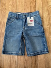 NWT Levi s Little Boys Denim Utility Shorts With Adjustable Waist - Size 6
