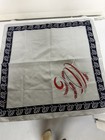 VINTAGE ITALIAN  SQUARE BANDANA SCARF LETTER “W” Navy Red white polyester 20" — photo 2