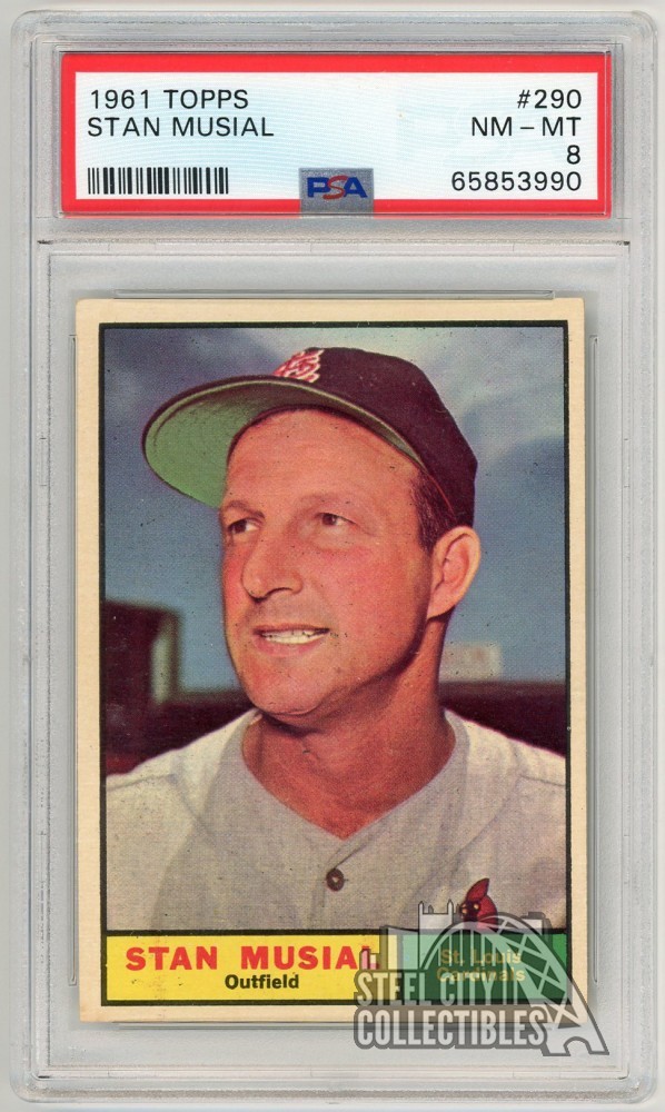 Stan Musial 1961 Topps Card #290 PSA 8 NM-MT