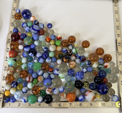 Vintage Collection Of Marbles Different Makers COLORS SIZES 140+
