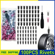 100PCS Tire Repair Screws Kit With Screwdriver 3 Sizes Rubber Plugs Flat Tires T