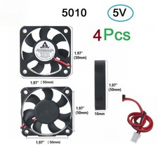 2pcs/4pcs 5V 2" 50CM Cooling Computer Fan 5010 DC 3D Printer 2-Pin 50x50x10mm