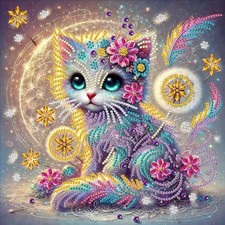 Special Shaped Diamond Art Kits for Adults, Animal Cat 5D Diamond Painting Kits