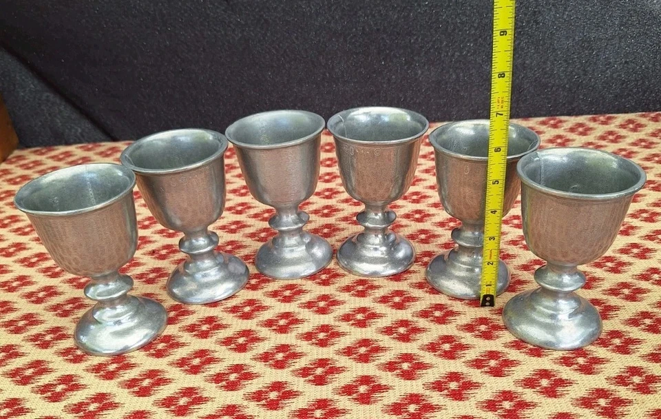 (6) WILTON ARMETALE ARADO TABERNA PATAS DE PELTRE Juego de SEIS COPAS de Bebida de 5" de Alto Foto 2 de 4