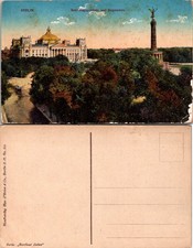 Berlin Reichstag and Victory Column Postcard Unposted Vintage Germany Scenic