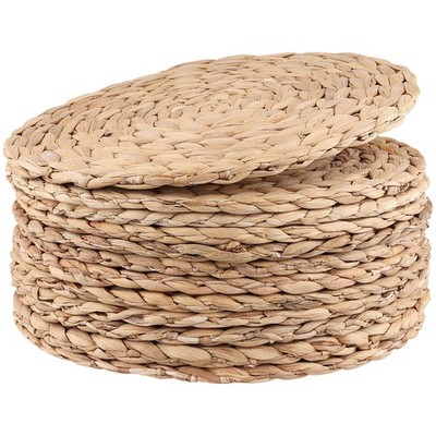 TAICHEUT 12 Stück 30 cm runde gewebte Tischsets, Wasser 30 x 1 cm, Grundfarbe 