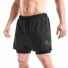 Virus 2N1 Shorts Men Size 2XL Black Running Workout Gym Activewear