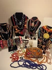 HUGE Lot of 51 VTG - Mod Costume Jewelry BEADS Necklaces Bracelets Earrings +