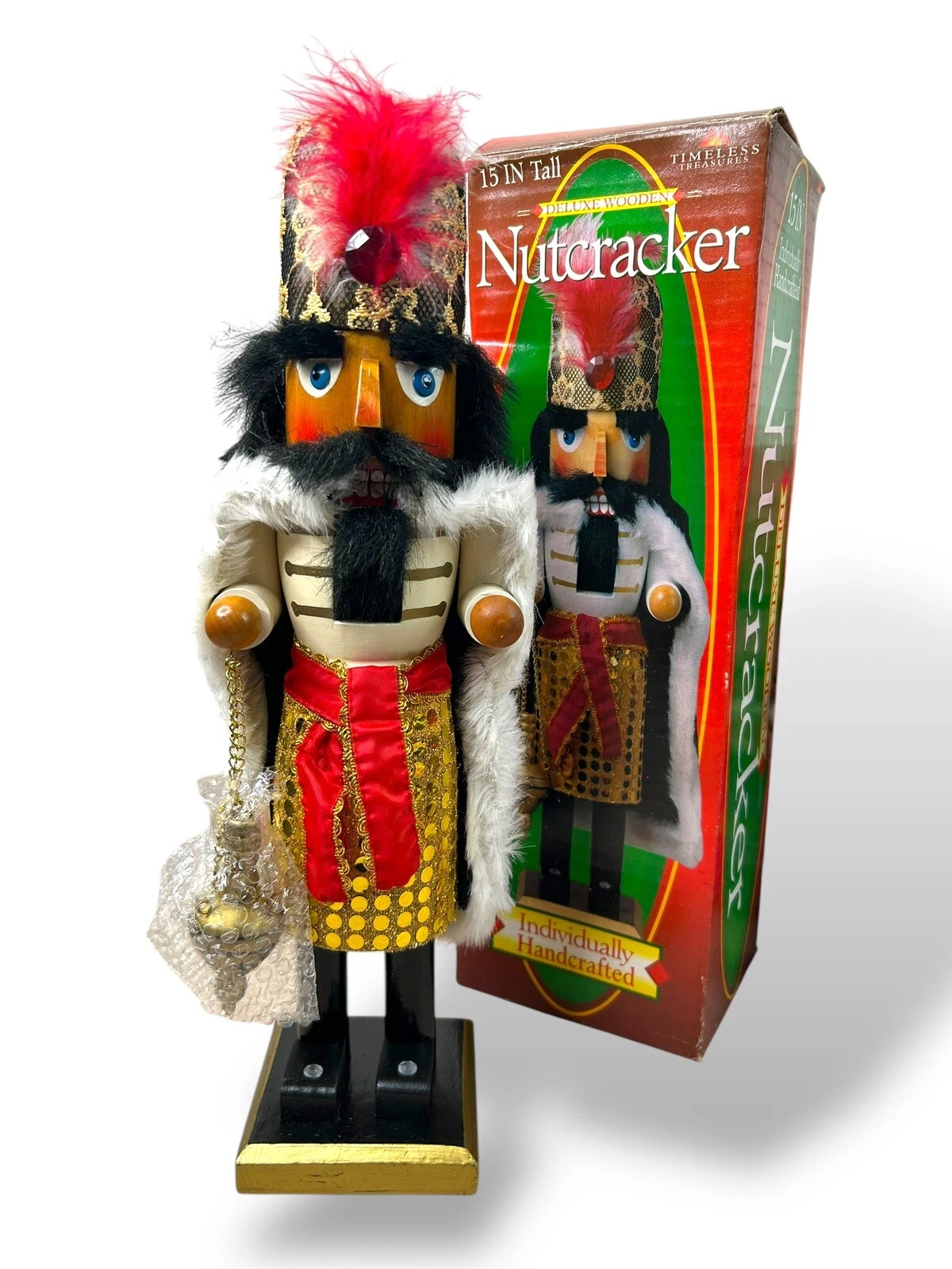 Timeless Treasures 15" Deluxe Wooden Nutcracker In Box Individually Handcrafted
