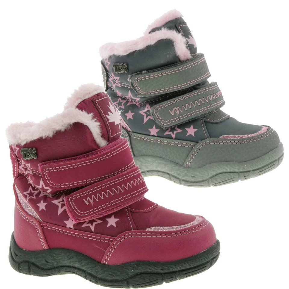 Indigo Canadians Kleinkinder TEX Winterstiefel gefüttert Klett Gr.21-28