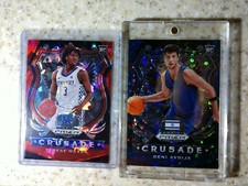 2020 Deni Avdija /175 prizm draft Blue Disco crusade RC & Tyrese Maxey Red Ice