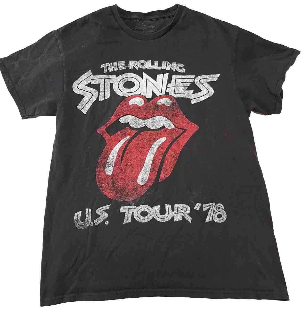 Maglietta Rolling Stones 1978 T-shirt Ufficiale Rolling Stones 1978 Tour Tongue - Nera, Nuova Con Etichette, Unisex Adulti Maglietta Band Musicale Rolling Stones - Foto 11