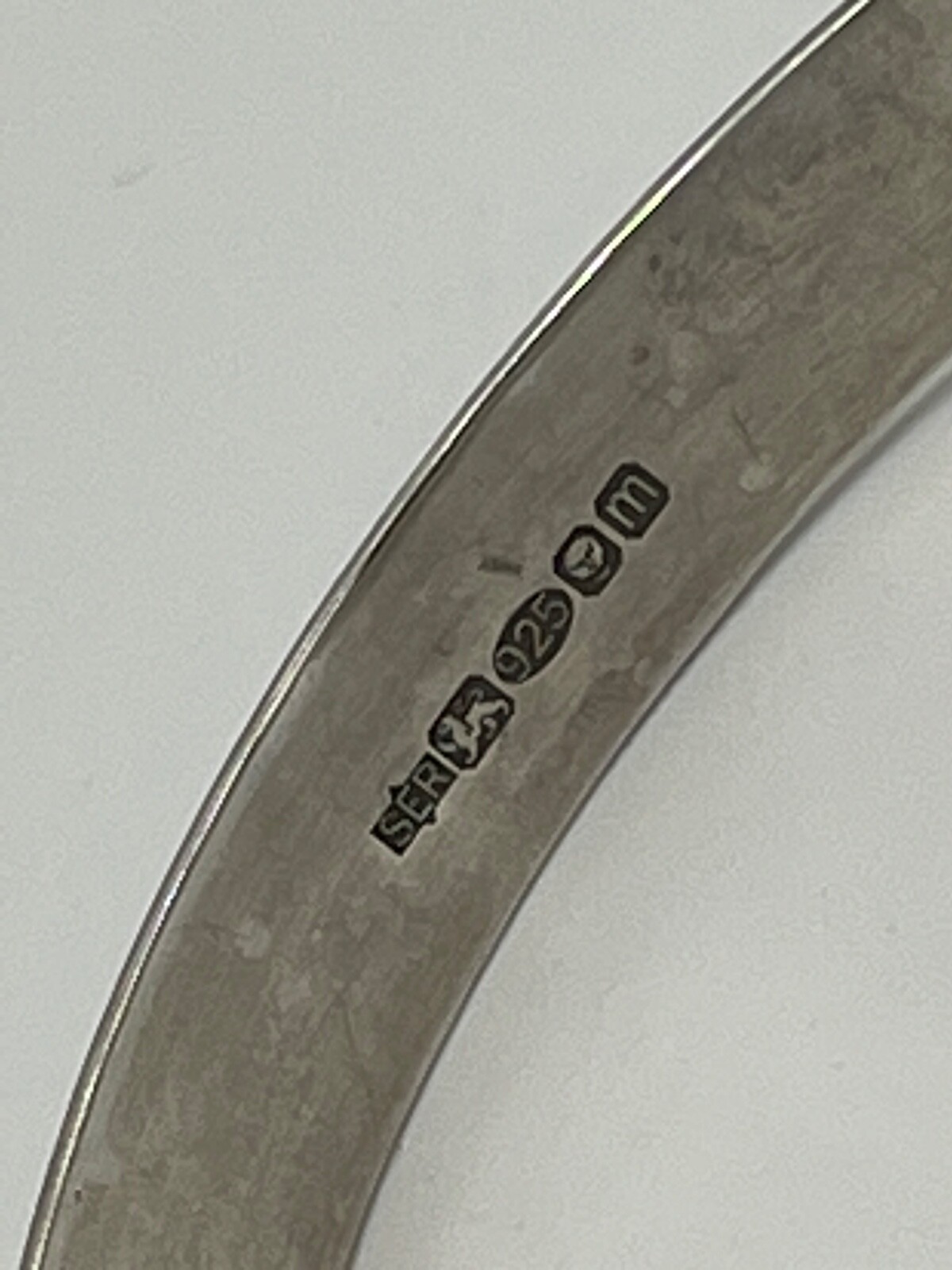 Vintage Solid Silver Bangle Bracelet  2 Large Lar… - image 8