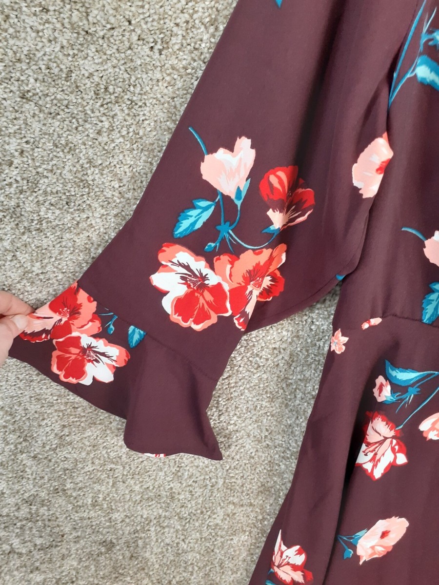 old navy burgundy floral dress Dress Casual Midi By Max Studio In Red, Size: Xs main image 0