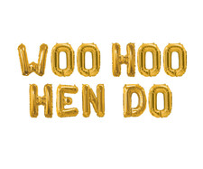 HEN PARTY Balloons 16" WOO HOO HEN DO Gold Foil Letter Party Decorations UK  