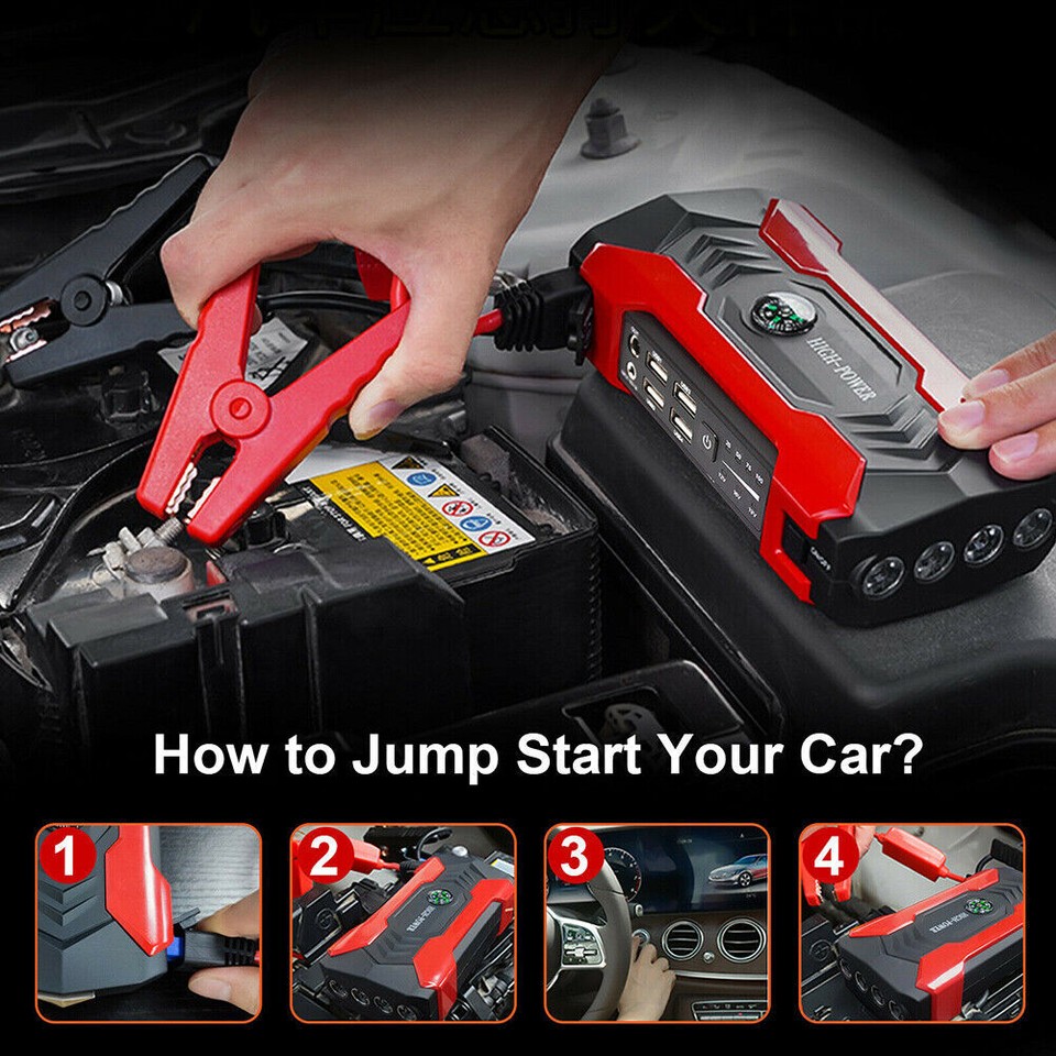 99800mAh Car Jump Starter Booster Jumper Box Power Bank Battery Charger ...