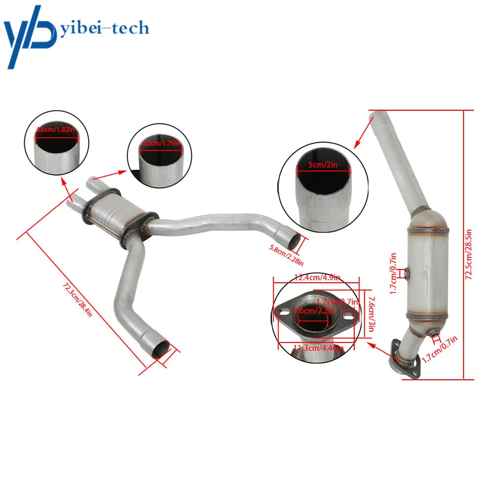 Y Pipe Catalytic Converter For 2003-05 Ford Thunderbird 2003-06 Lincoln LS 3.9L - Image 4 of 4