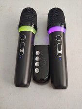 Dual Wireless Microphone System - Rechargeable Bluetooth Karaoke Mic for Parties