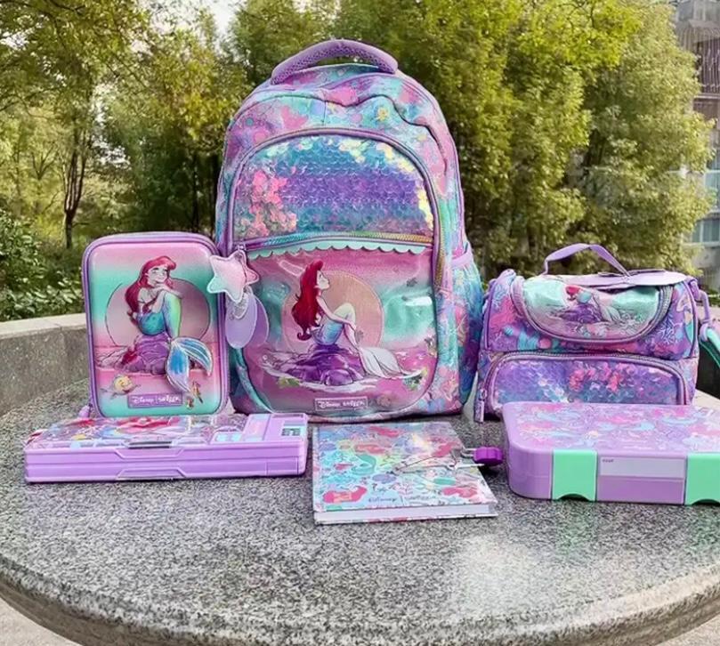 Disney Australia Smiggle Sirenita Bolso Escolar Estuche para Bolígrafos Bolsa de Almuerzo Conjunto de Botella