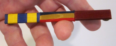 VTG US NAVY 3 PLACE RIBBON BAR EXPEDITIONARY PUC GOOD CONDUCT, 3/8'' WIDE NO GLOW