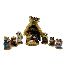 Wee Forest Folk Nativity Scene Complete Set of 8 Figurines Christmas Pageant
