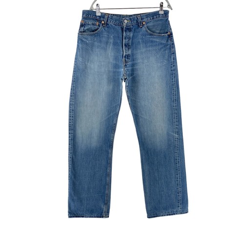 Levi's 501 straight denim pants for men, size W34 cotton Blue type light blue Vintage Second Hand