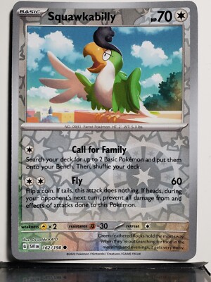 REVERSE HOLO Squawkabilly 162/198 NM / M Scarlet Violet Pokemon