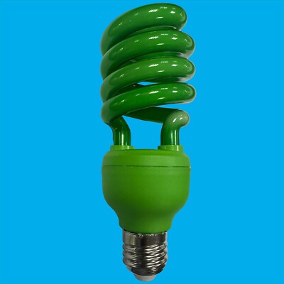 2x 24W grün farbige Low Energy CFL Spirale Party Glühbirne Edison Schraube ES E27