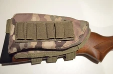 Shotgun Cartridge Holder / Cheek Rest / Buttstock Shell Pouch Molle - MultiCam