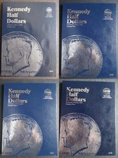 Set of 4 - Whitman Kennedy Half Dollar Coin Folders Number 1-4 1964-2025 Book