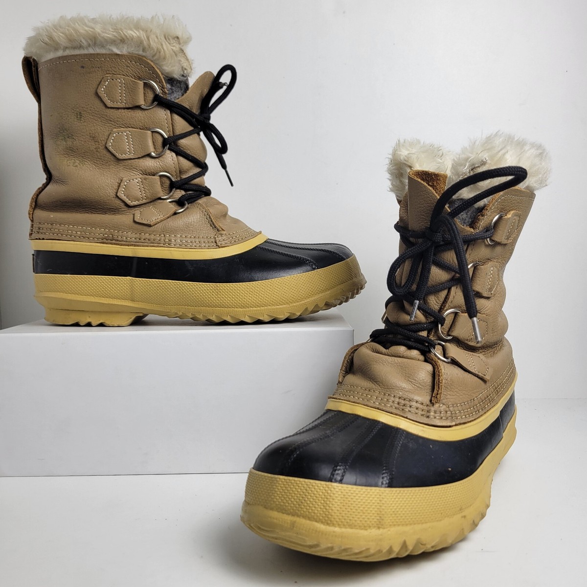 Sorel Manitou Women's Snow Winter Boots Brown Leather Insulated