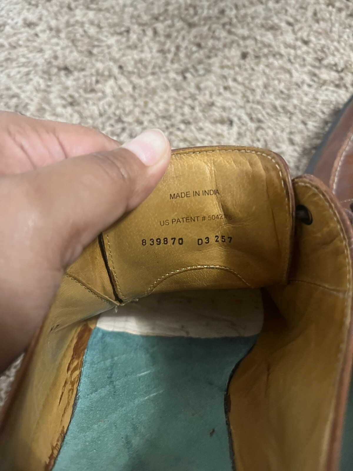 SAOLA Scarpe Cole Haan x NikeAir uomo Wingtip Oxford marroni in pelle taglia 9 5 M C05099