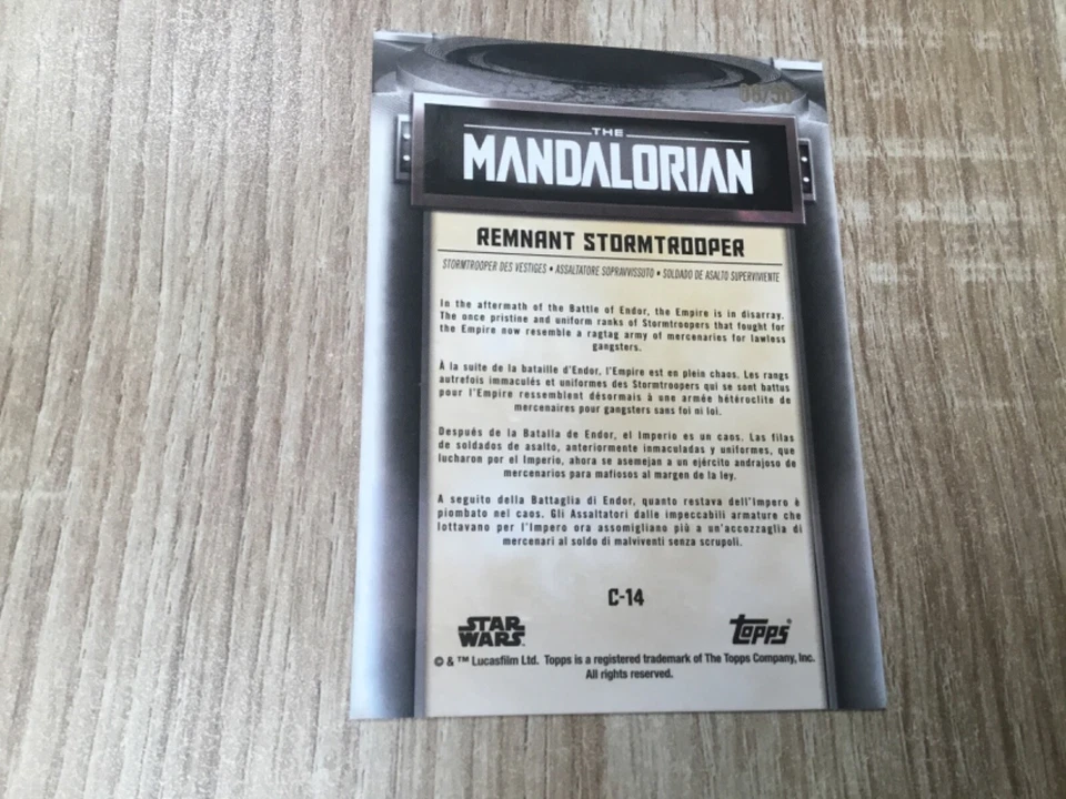 STAR WARS TOPPS MANDALORIAN SAISON 1 ET 2.  REMNANT STORMTROOPER MATRICULE 08/50 - Photo 2/3