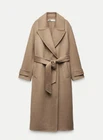 ZARA ZW COLLECTION DOUBLE-FACED WOOL BLEND COAT DARK CAMEL FW24 XS-XL 7522/264