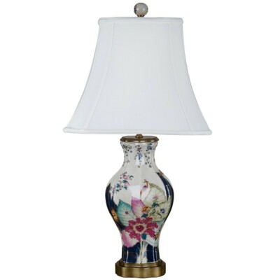 tobacco leaf lamps PORCELAIN TOBACCO LEAF TABLE LAMP 31”