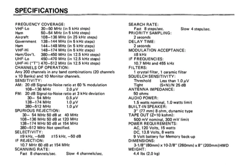 Escáner programable de entrada directa Realistic Pro-2021 200 canales ¡Revista gratuita! Foto 2 de 4