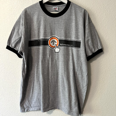 Vintage 90s My Computer Mouse MCN World Tour T Shirt Ringer Tee Microsoft