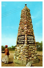 Rugby ND Geographical Center of North America Boulder Monument Chrome Postcard