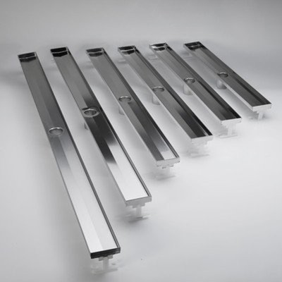 NIB New QuARTz by ACO Channel Plain Edge 3.31'' Shower Drain Stainless 1400mm