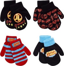 DC Comics Justice League 4 Pack Winter Mittens Set for Toddler Boys Ages 2-4