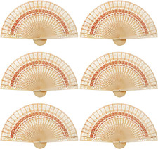 60 Pack Sandalwood Fans Wedding Favors, Hand Held Folding Wooden