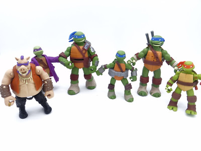 6x Teenage Mutant Ninja Turtles TMNT Vintage Spielzeug Action Figur Viacom 2012