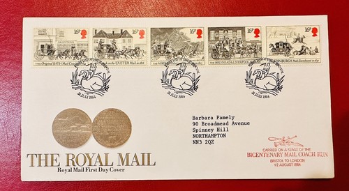 1984 Royal Mail National Postal Mail Coach Service FDC BRISTOL POSTMARK - Picture 1 of 2