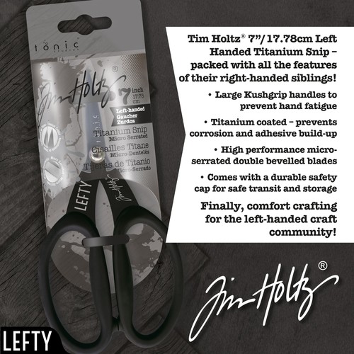 Tonic Studios 7in Left Handed Titanium Snips Tim Holtz Non-Stick Micro Serrat... - Picture 6 of 9
