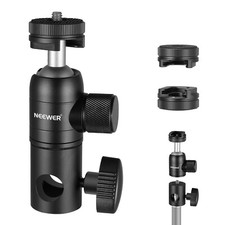 NEEWER Light Stand Mount Adapter with Cold Shoe and 1/4  Screw Mini Ball Head