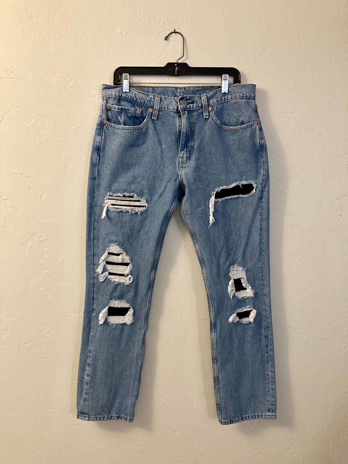 Levis 511 Distressed Ripped Repaired Jeans Men's 34x30 Gem